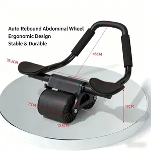 2-in-1 Durable Abdominal Roller with Auto Rebound & Elbow Support, Battery-Free Home Fitness Equipment, Unisex Core Strength Trainer for Men & Women, Portable Abdominal Workout Gear for Home Use