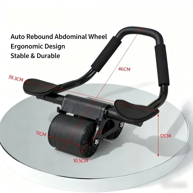 2-in-1 Abdominal Exercise Roller with Auto-Rebound, Durable Core Strength Trainer with Elbow Support, Compact Abs Workout Equipment for Unisex Home Gym, Workouts For Flat Tummy, Ab Roller Wheel, Core Workouts