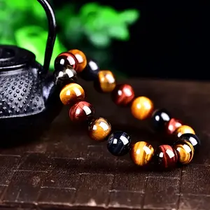 [Elegant Simple Daily Couple Gift] Three-color Tiger Eye Stone Single Loop Bracelet Eye Stone Gift Friend Gift Couple Elegant Simple Style Daily Casual Men's Gift, Couple bracelet stack bangles bracelets