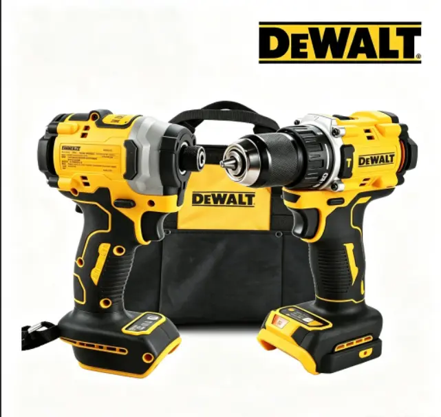 DEWALT Compact Cordless Impact Drill & Driver Set - DCF850 Impact Driver, DCD805 Drill, with Included Tool Bag reverse function