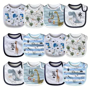 12 Pack High-Quality Cotton Baby Bibs – Soft Absorbent Feeding Bibs with Adjustable Snap, Unisex for Boys & Girls, Teething & Drooling Essentials, Infant Must-Haves Organic Onesie Set