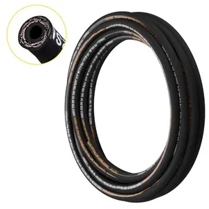 VEVOR Hydraulic Hose 3/4 inchx 50 ft, Coiled Hydraulic Hose 3120 PSI, Rubber Hydraulic Hose with 2 High-Tensile Steel Wire Braid, Bulk Hydraulic Hose -20 to 140, Hydraulic Oil Flexible Hose