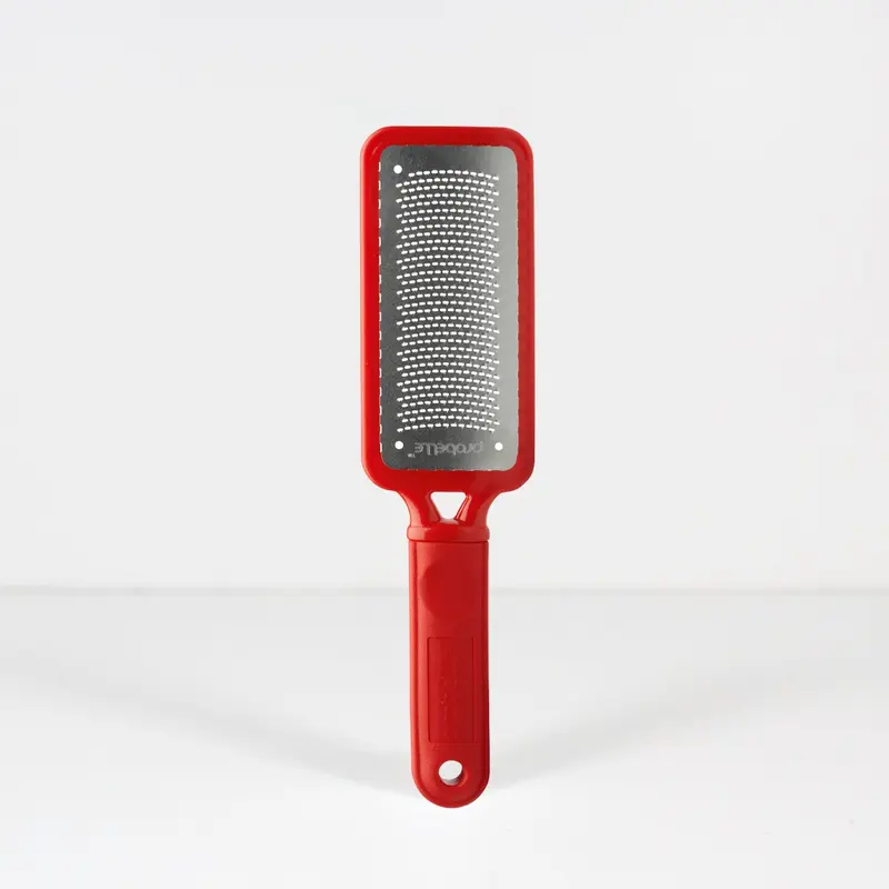 Probelle Colossal Large Surface Lightweight Stainless Steel Foot File - Pedicure Care Tool with Removable Handle, Red, for Adult Self Treat, Exfoliating Corns, Dead Skin & Cracked Heels Care (Single Item)