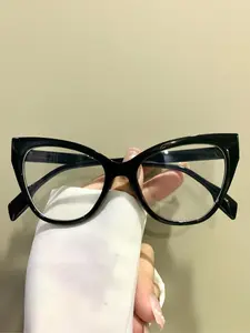 Simple Fashion Cat Eye Frame Eyeglasses, Basic Anti-blue Light Eyeglasses for Women & Men, Fashion Eyeglasses for Work, Daily Clothing Decor, for Student Daily Use