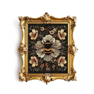Vintage Floral Cottagecore Gift for Her, Bumble Bee William Morris Moody Wall Art Print, Unframed, Room Decor, Mid Century Dark Academia Decor Botanical Print