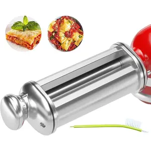 Pasta Roller for  Stand Mixer, Stainless Steel pasta roller attachment with 8 Adjustable Thickness Knob, Dough Pasta Roller pasta roller attachment for Raviolis Pasta