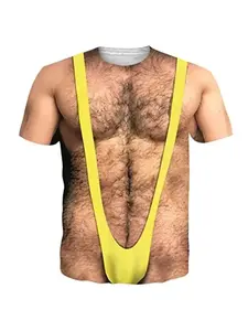 Funny Hairy Chest Graphic T Shirt Men 3d Printed Muscle Fake Abs Short Sleeve Casual T-shirt Summer Spring Cosplay Costume Tee Shirts