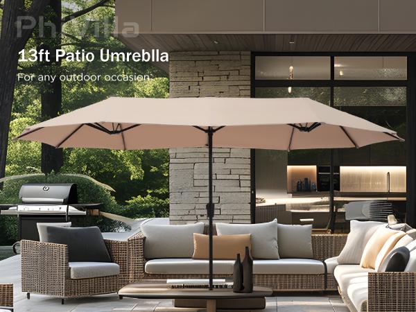 [LIVE] Sophia&William Patio Umbrella Double-Sided Outdoor Market Extra Large Umbrella with Crank Modern Led