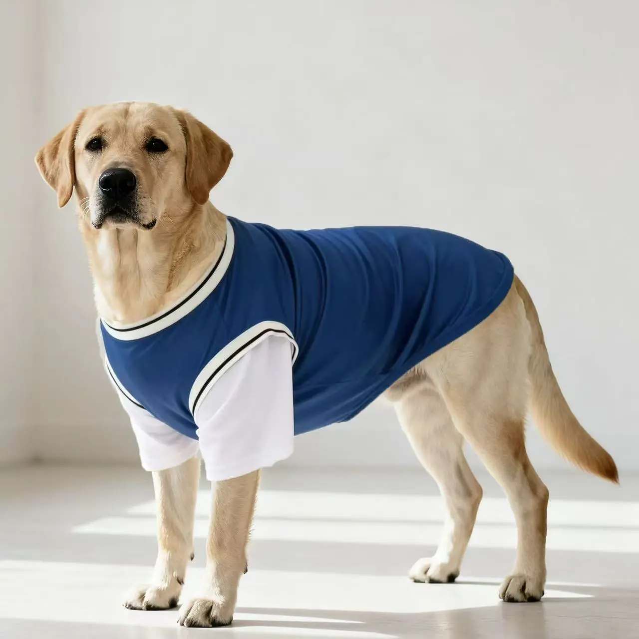 New Arrival Spring-Summer Mock 2-Piece Dog Outfit, Breathable Sleeveless Pet Shirt, Anti-Shedding Clothing for Medium-Large Dogs (Golden Retriever, Labrador)