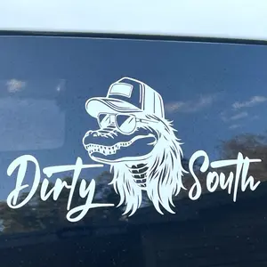 DirtySouth Gator Decal - 6x11 inches Available in Multiple Colors Including Glossy and Chrome finishes!