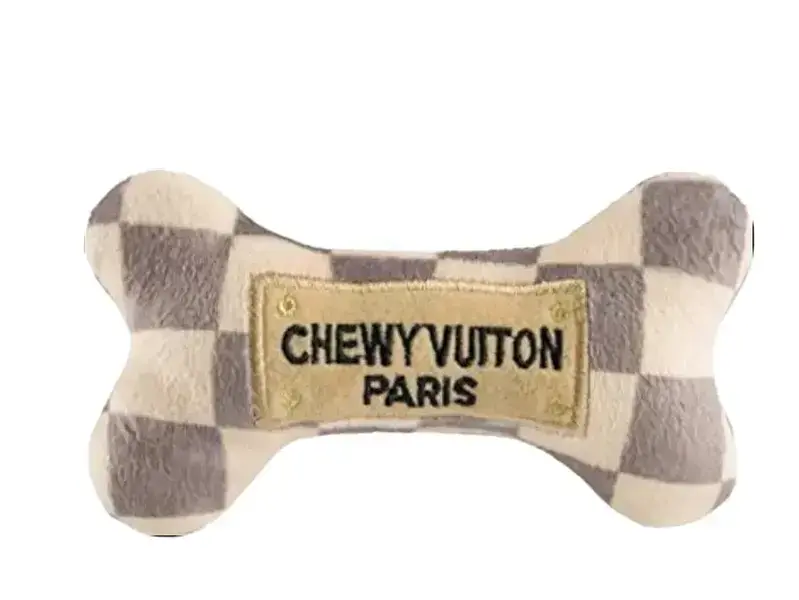 Chewy Vuiton Checker Dog Bone Toy