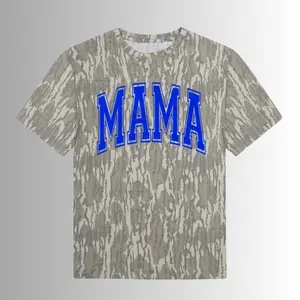 MAMA Mossy Oak Camouflage Graphic Tee, Outdoor Woodland Camo Shirt for Moms, Nature Lover Casual T-Shirt