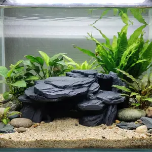 Rock Texture 3D Printed Hide Cave, Small Biotope Fish Tank Decor, Safe Hiding Spot for Aquatic Pets, Aquarium Ornament, Reptile