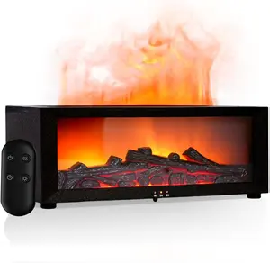 Fireplace Humidifier Diffuser, 7 Colors Flame Diffuser for Essential Oils, Fire Aroma Diffuser with Remote, Air Humidifiers Aromatherapy Diffuser for Home, Bedroom, Office,Yoga