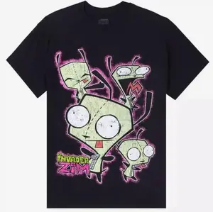 Unisex Invader Zim GIR Print Short-Sleeve Fashion Round Neck Distressed Collage T-Shirt