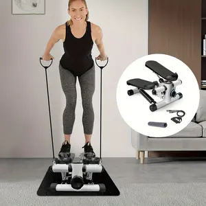 Treadmills for Exercise Stairs Treadmills, with Resistance Band, Load Capacity 300lbs, Hydraulic Fitness Mini Stepper, with LCD Display, Mini Fitness Machine Elliptical Traine, for Leg Exercise