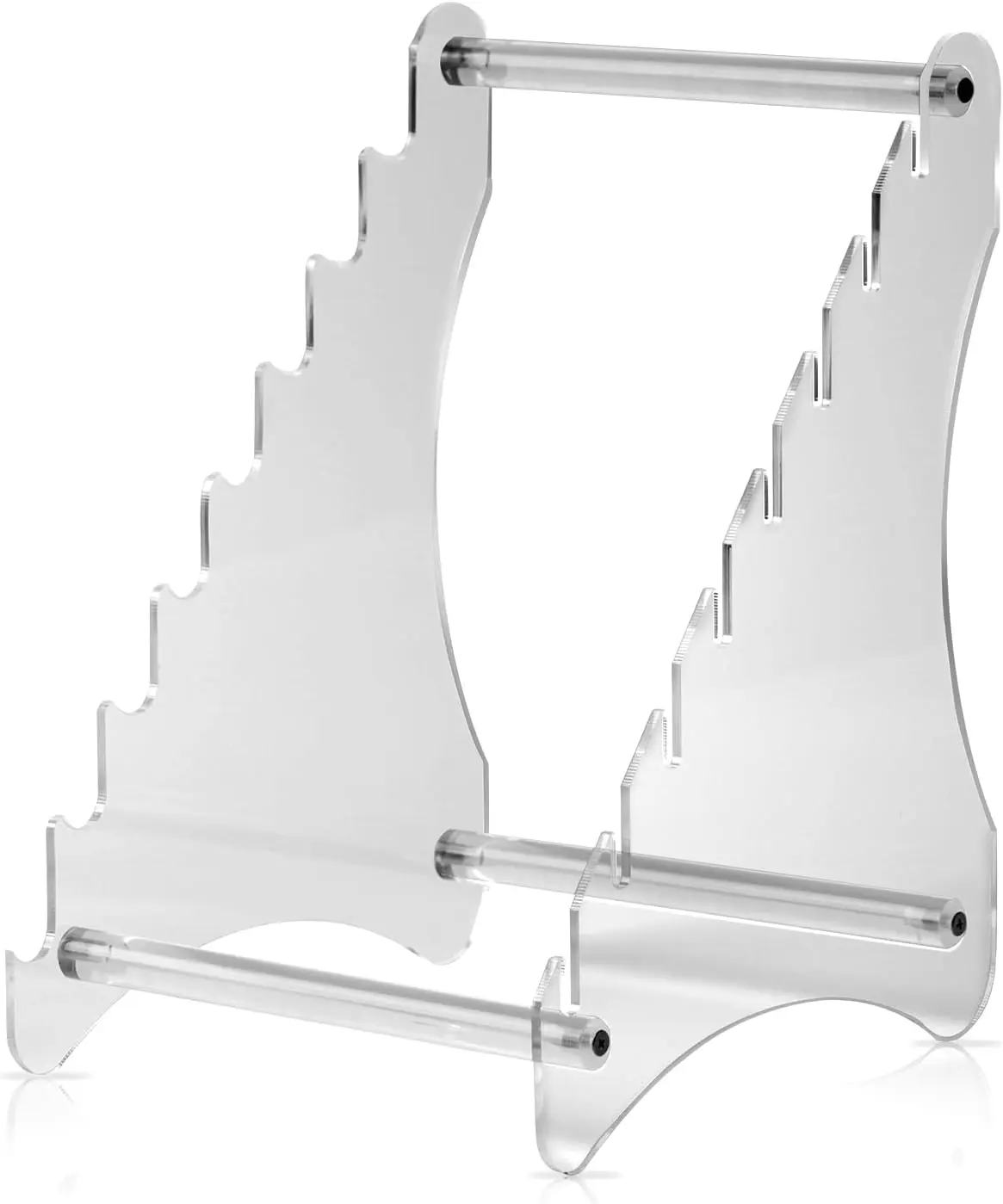 Acrylic Knife Display Stand, Fixed Blade Knife Collection Display Stand Holder for 8 Knife Rustic Cabin Home Decor (Clear Base)