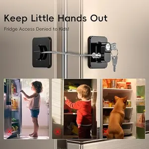 Refrigerator Lock with Key, Child Safety Lock for Cabinets, Wardrobes, Drawers, Windows, Childproofing, Easy Installation, /