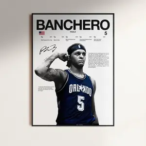 Paolo Banchero Poster, NBA Wall Print, Basketball  NBA Poster Print, Sports Decor, Orlando Magic Poster, NBA Gift