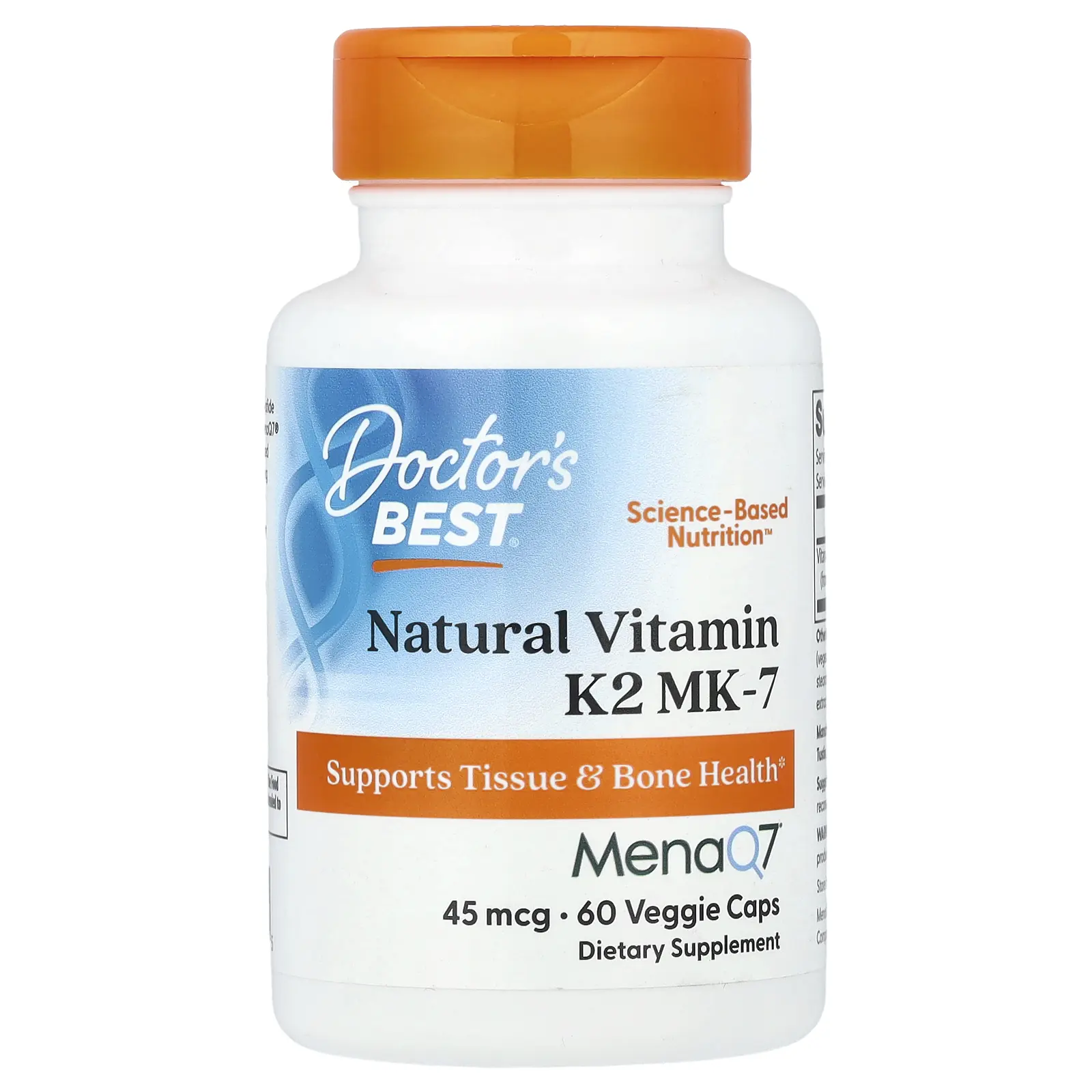 Doctor's Best Natural Vitamin K2 MK-7 , 45 mcg, 60 Veggie Caps Doctor's Best Natural Vitamin K2 MK-7 , 45 mcg, 60 Veggie Caps