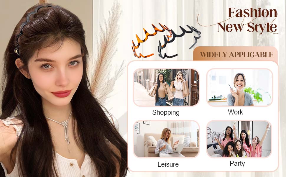 2026 New U Shape Fashion Tooth Hair Comb Headband, High Cranium Head Bands for Women's Hair, Zig Zag Headbands for Women, Wavy Teeth Hairs Hoop for Women Girls Hairs Accessory Styling (Mix 2PCS, M)