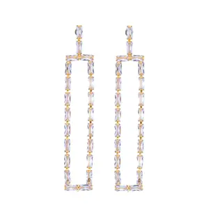 Baguette Cz Rectangle Earring
