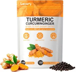 Turmeric Curcumin with 95% Curcuminoids – 180 Vegan Capsules – Enhanced with Black Pepper & Ginger for Max Absorption – Plus Bee Propolis, MCT Oil & Fat-Soluble Vitamin C – Advanced Joint Support & Immune System Booster – Pure Filler Free Formula