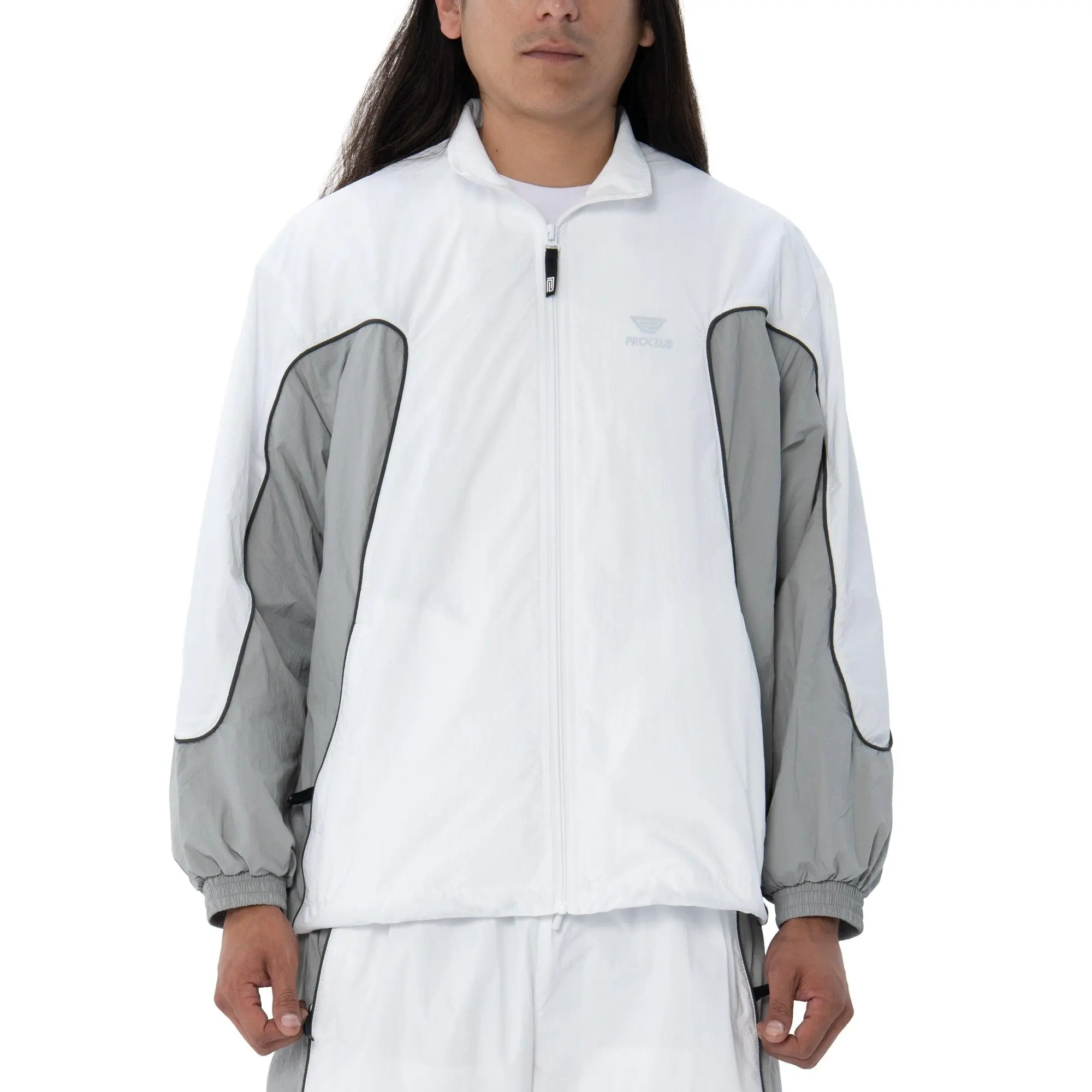 Pro Club Men's Lightweight Nylon Track Jacket, Athletic Zip Up Outerwear with Contrast Piping for Running and Sports Fitness, Lightweight Athletic Outerwear, Running Track Jacket, Workout Jackets, Sports Fitness Outerwear
