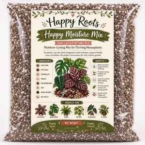 Eco-Friendly Happy Roots Moisture Soil-Less Potting Mix, 3 LBS (6 Qt) Premium Homemade Garden Planting Media