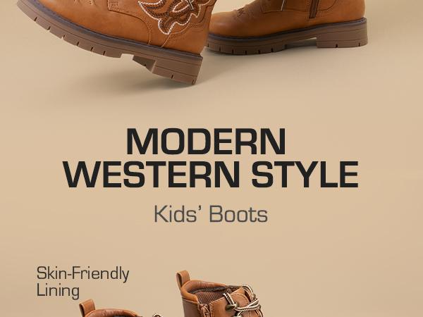 DREAM PAIRS Boys Girls Combat Ankle Boots Cowboy Cowgirl Western Embroidered Side Zipper Booties Toddler/Little Kid/Big Kid