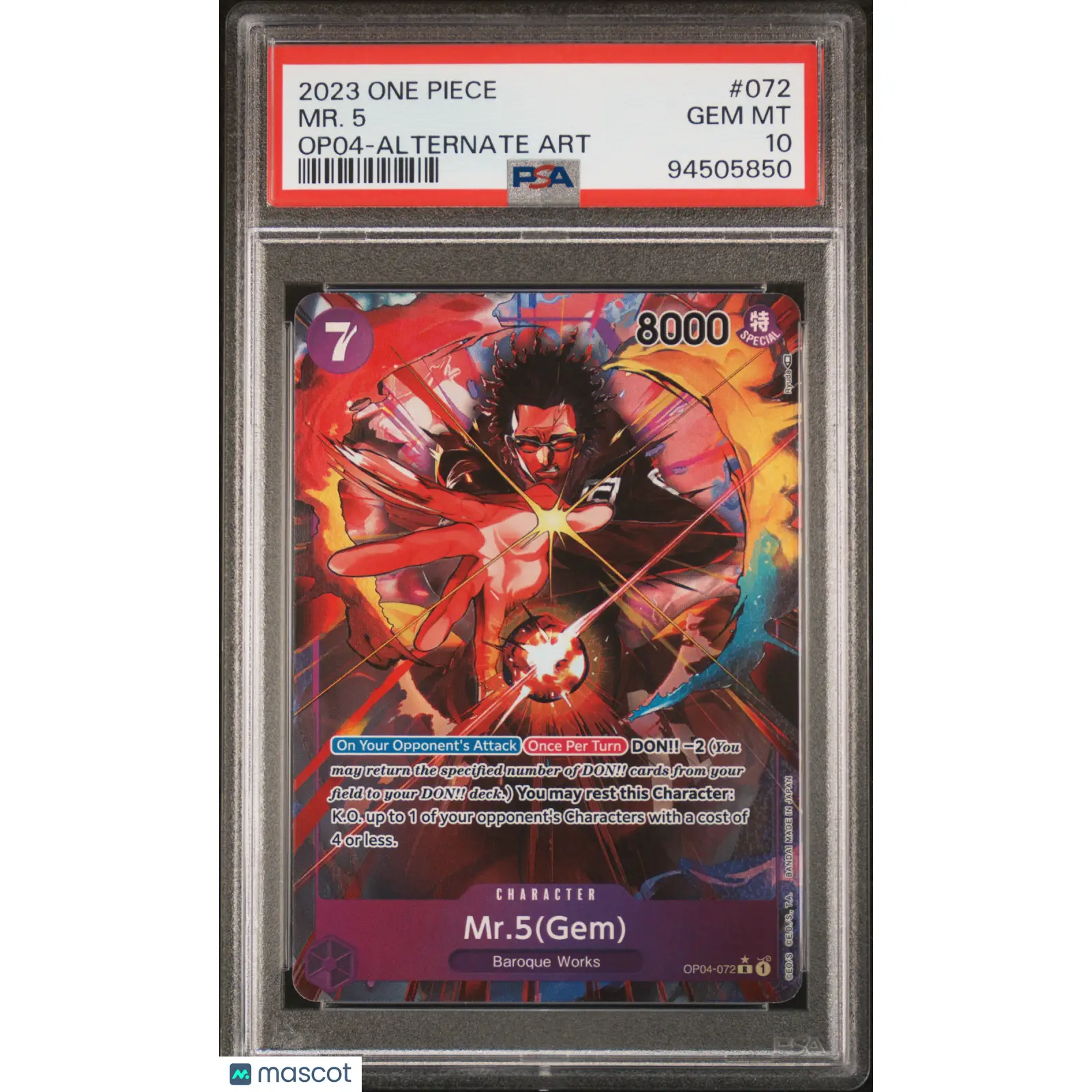 PSA One Piece CCG MR. 5 #072 10