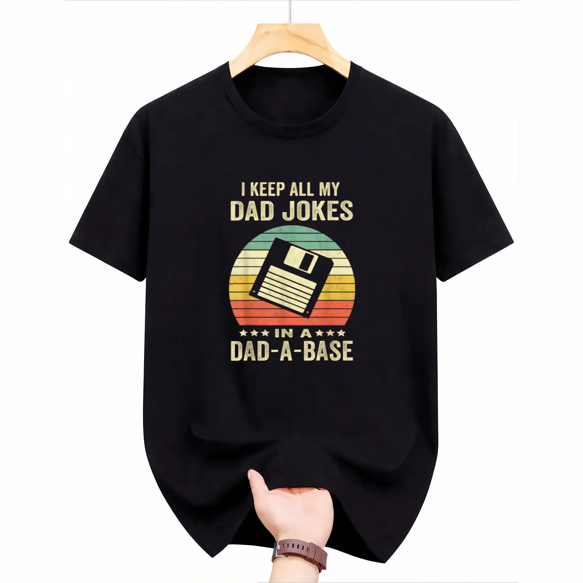 Mens Funny dad Jokes in dad-a-Base Vintage for Father's Day T-Shirt