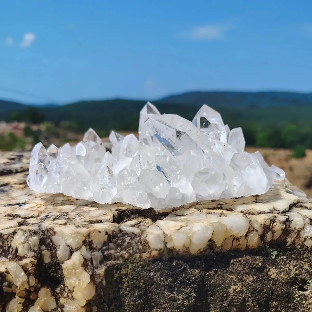 Pristine Clear Quartz Cluster Energy Stone