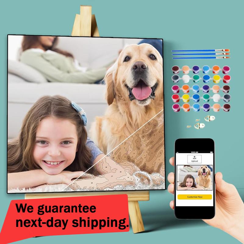 Custom Paint by Number Kit from Photos Personalize Canvas for Beginners DIY Adults Digital Oil Painting Kits Make Your Own Picture for Wall Decor Family Friend Lover Easy to Use Perfect Gift