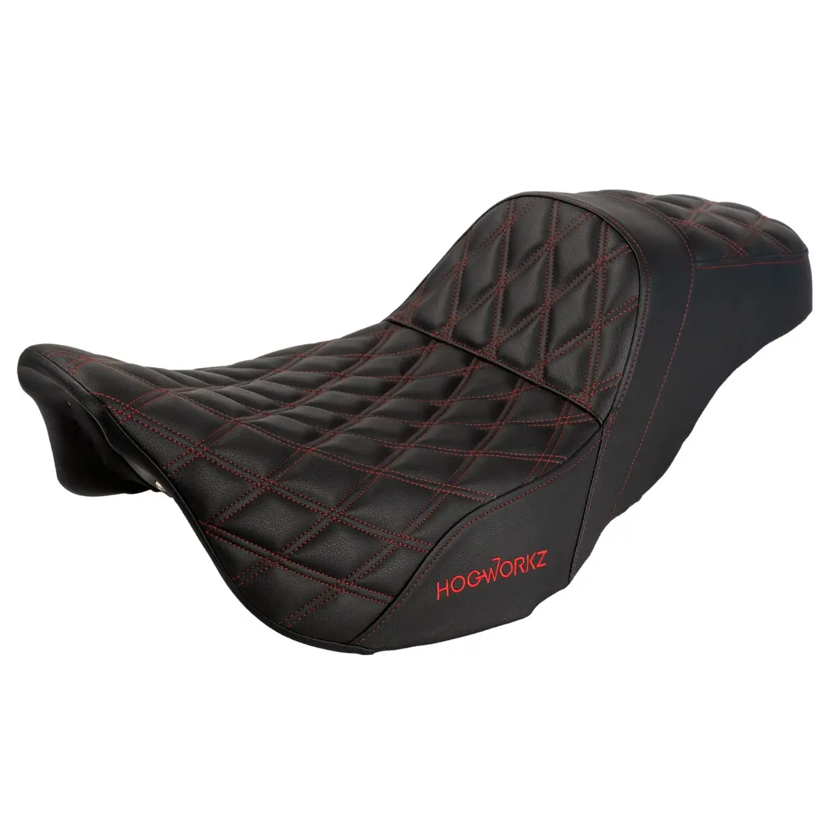 Rise Up Seat for Harley® Touring '08-'25 (Diamond / Red Stitch)