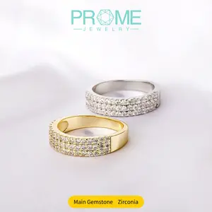 (CR013)Summer Triple Row Zircon Rings 5A Zircon Minimalist & Elegant Stylish Couple Ring Daily Wear Gift Idea