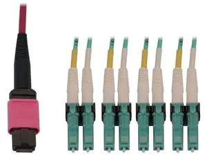 Tripp Lite N845X-02M-8L-MG Fiber Optic Cable, 2 m 40-100G MMF OM4 12F, MTP-MPO-PC to 4X LC-PC F-M