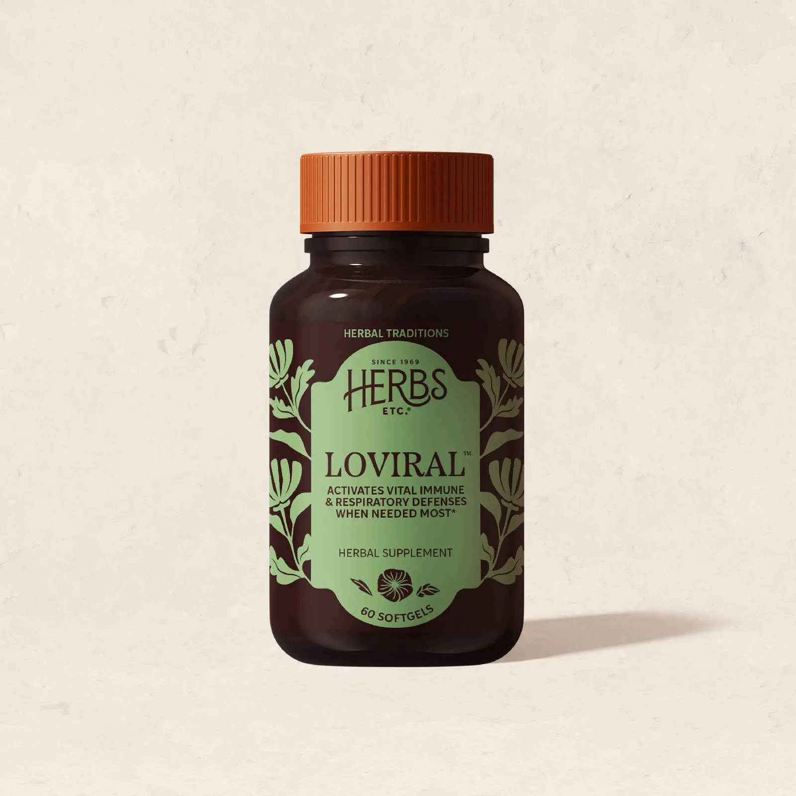 Herbs Etc. Loviral - Lung Health Supplement for Respiratory Defense & Support - Herbal Supplement with Lomatium, Pelargonium & OSHA - Gluten-Free - 60 Softgels (60 Servings)