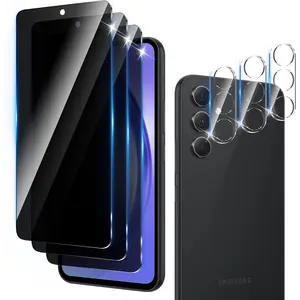 3+3 Pack Privacy Screen Protector Designed for Samsung Galaxy A54 5G With 3 Pack Camera Lens Protector,Full Coverage Anti-Spy Tempered Glass Film,9H Hardness,Bubble Free,Easy to Install