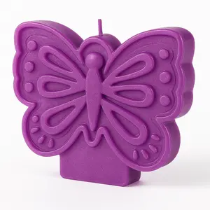 Butterfly Flutter Wax Birthday Candle, 3-Inch, Metallic Purple