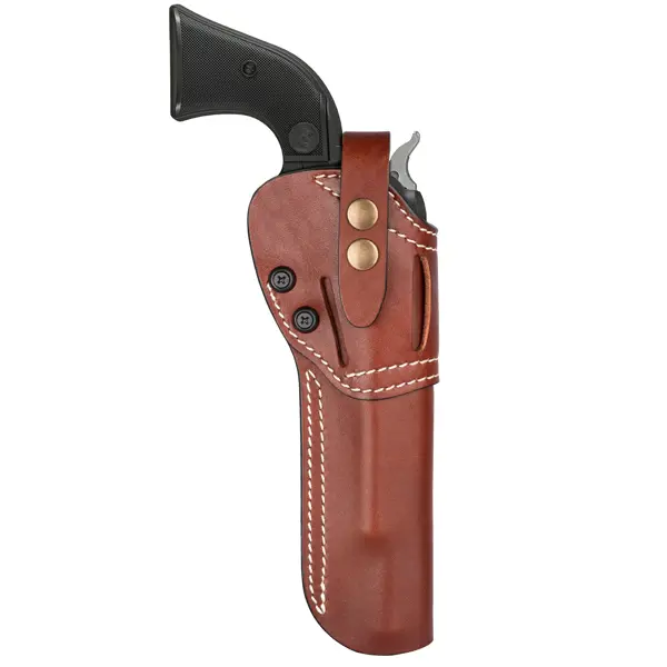Unisex Ambidextrous 6.5 inch Full-Grain Leather .22 Revolver Holster - Secure, Superior Durability, Adjustable Retention, Tilt-Option for Ruger Wrangler, 6, 10, Heritage Rough Rider, Colt New Frontier & Similar Pistols (Hunting, Outdoor Activities)