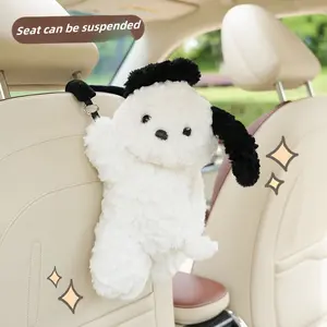 New Cartoon Car Tissue Box — Cute Plush Little Bear Hanging Tissue Dispenser for Car Interior Decoration