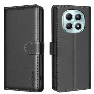 Redmi Phone Case Compatible with Multiple Models, Rfid Shielding, Magnetic Flip Cover, Leather-Like Material, Card Slot, Soft Business Style