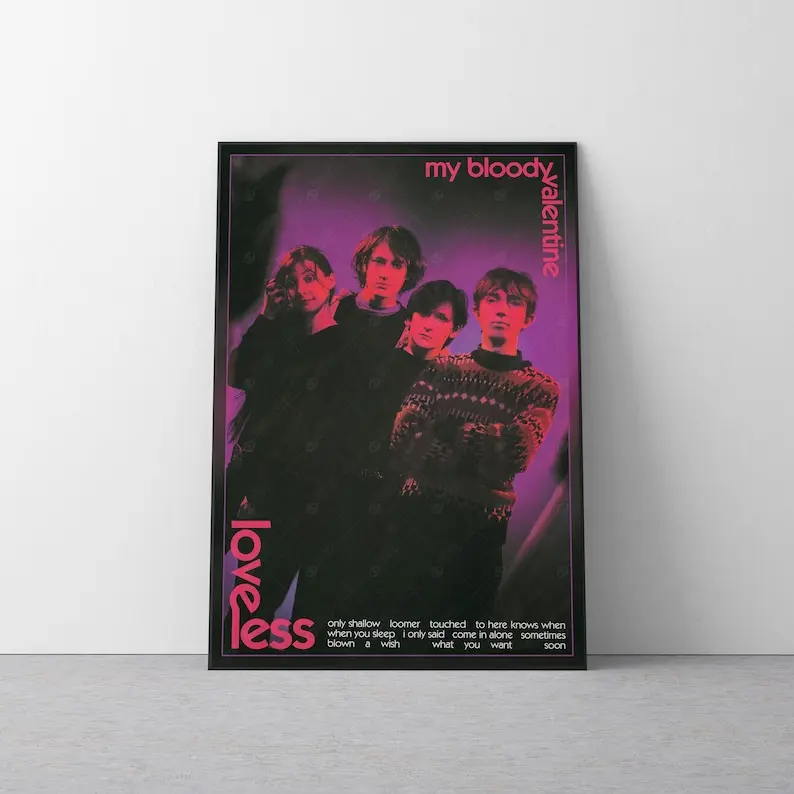 My Bloody Valentine Loveless Poster | Retro 90s Shoegaze Dream Pop Music Wall Art