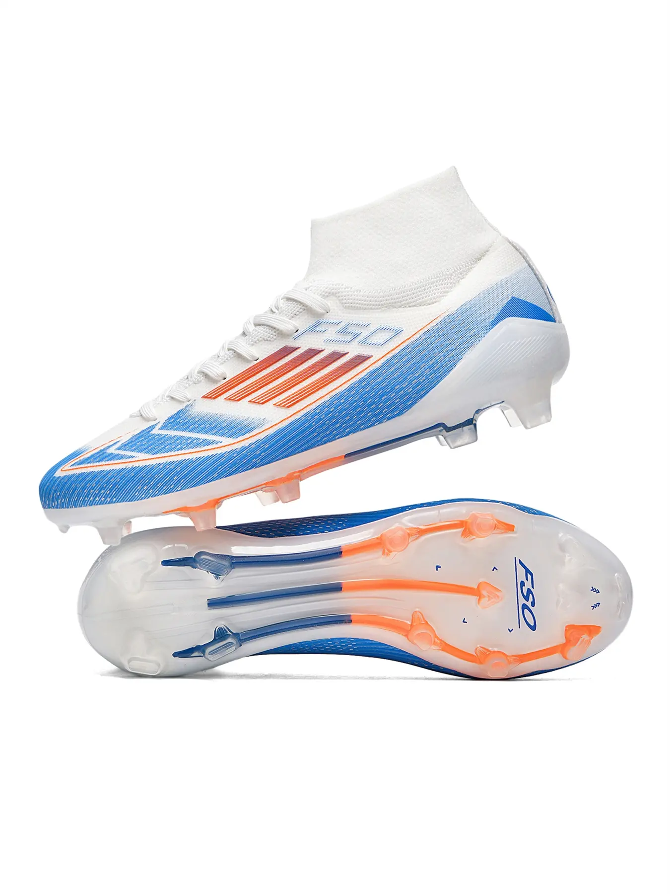 Durable Men's Sports Football Shoes Fg/ag Long Nails Anti-Slip Strong Grip Ankle Protection Rubber Sole All Seasons Sporty Style Soccer Shoes Football Cleats Football Boots