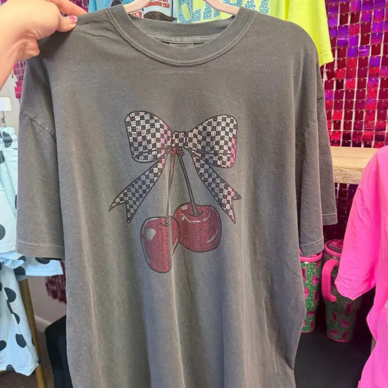 Cherry Bling Spangle Comfort Colors Tee