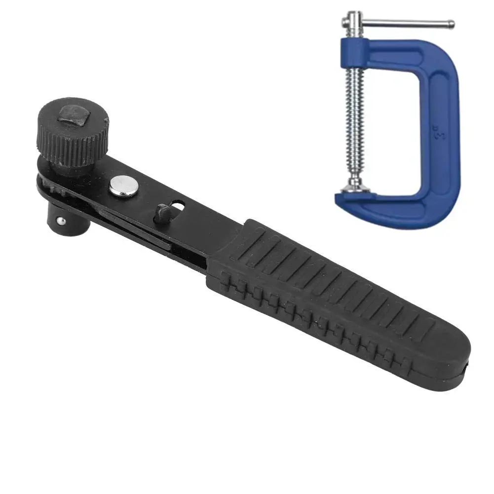 Ratchet Wrench 1/4 Inch, High-Strength Metal Hexagon Socket Tool, L-Handle for Garage Workshop Home Repair Tasks Equipped with woodworking clamps for powerful tightening.