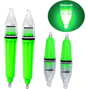 Underwater Fishing Light, 4pcs Deep Drop Fishing Light Waterproof Flashing LED Night Fishing Light Attractive Light Green Light Bait Lure Lamp Fishing Bait Lure 5 Colors 6.7 inch 4.7 inch