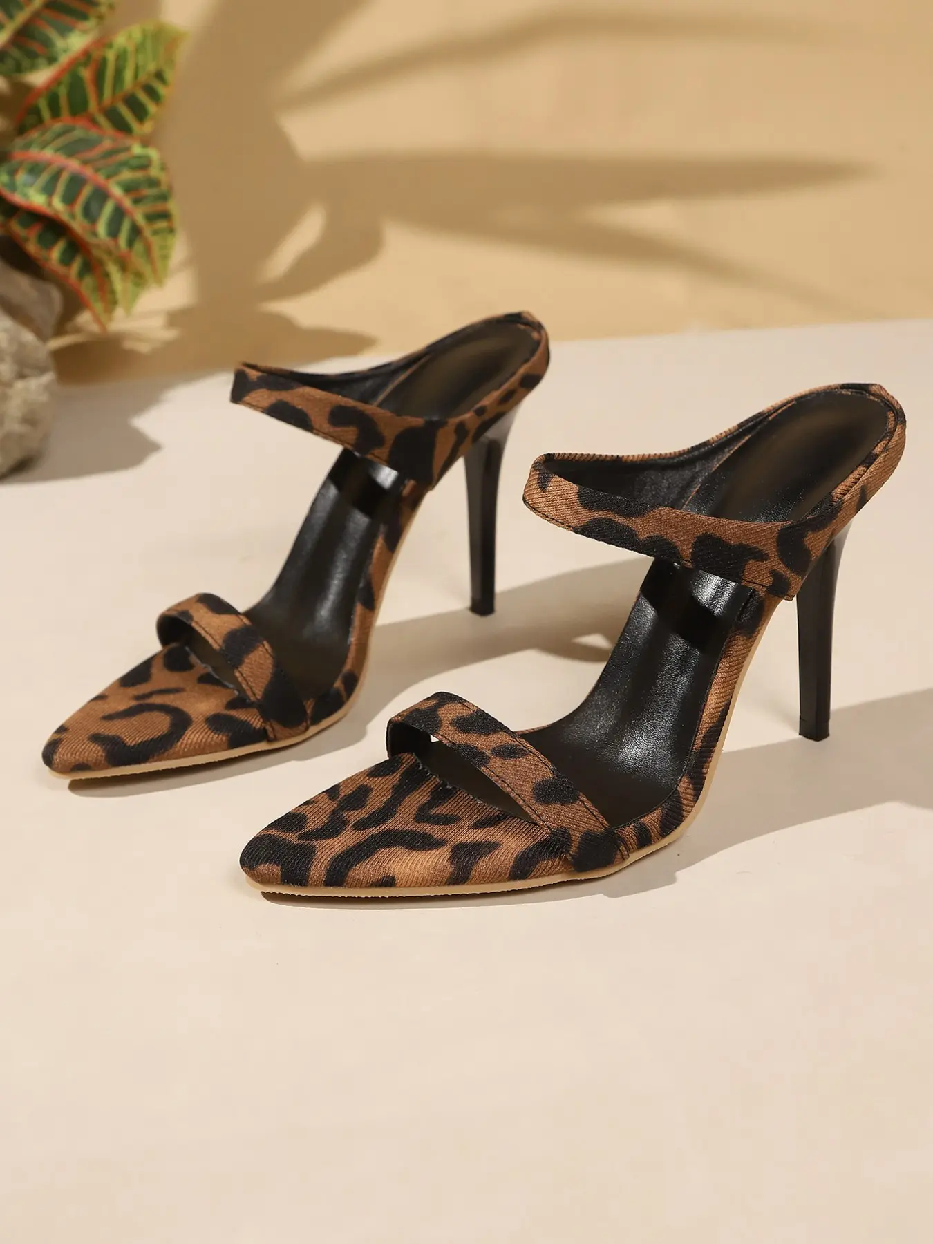 Women's Stiletto Heel Sandals, Fashion Pointed Toe PU Leather Shoes, Medium Width, Solid Color, Formal, Perfect for Parties and Evening Events, Fashionable Heeled Sandals, Fashionable Party Shoes, Elegant Sandals