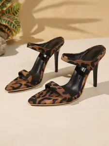 Women's Stiletto Heel Sandals, Fashion Pointed Toe PU Leather Shoes, Medium Width, Solid Color, Formal, Perfect for Parties and Evening Events